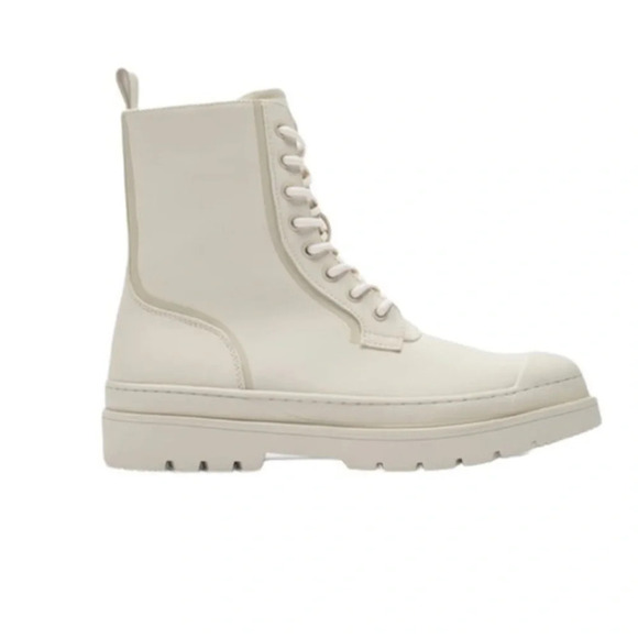 Zara Flat Lug Shearling Lined Rain Boots Size 44 - Picture 2 of 14